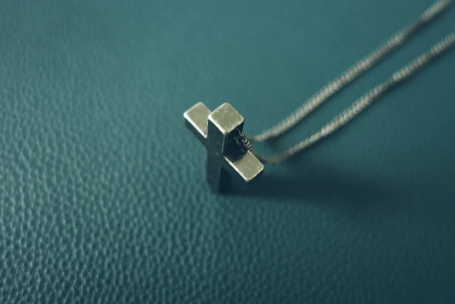 Gunmetal Cross Necklace