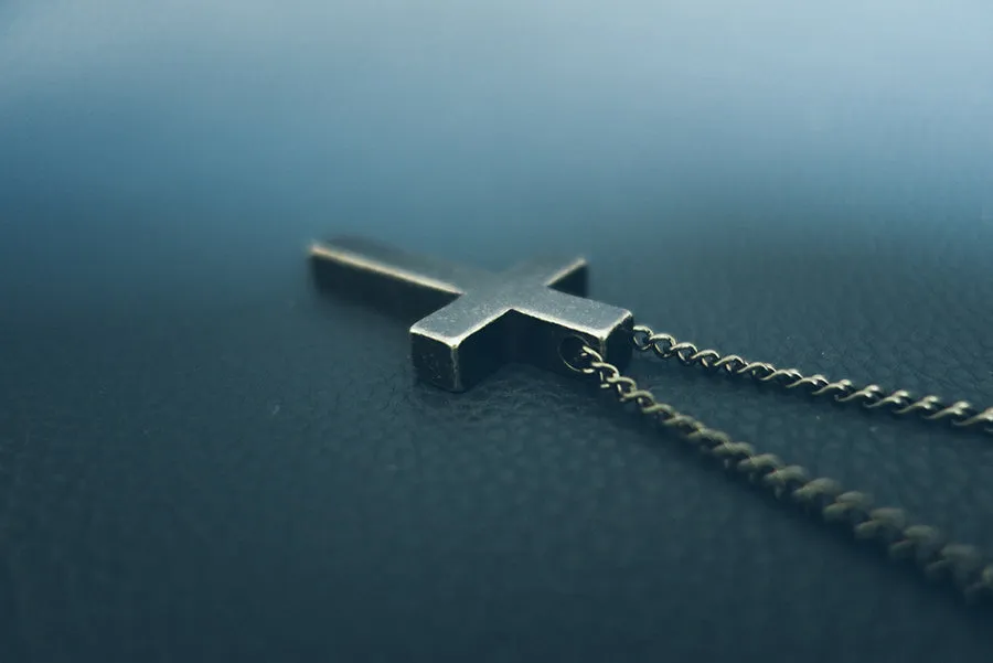 Gunmetal Cross Necklace