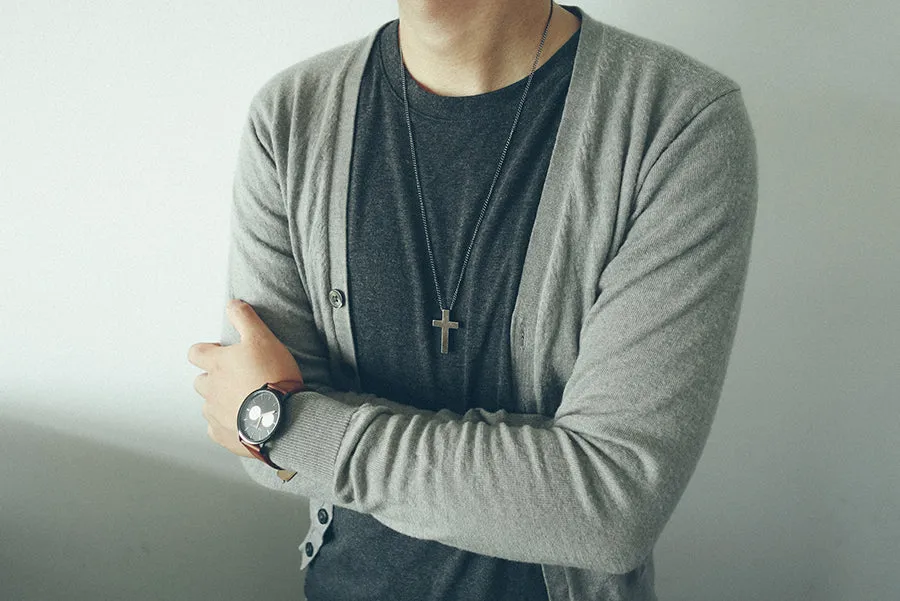 Gunmetal Cross Necklace