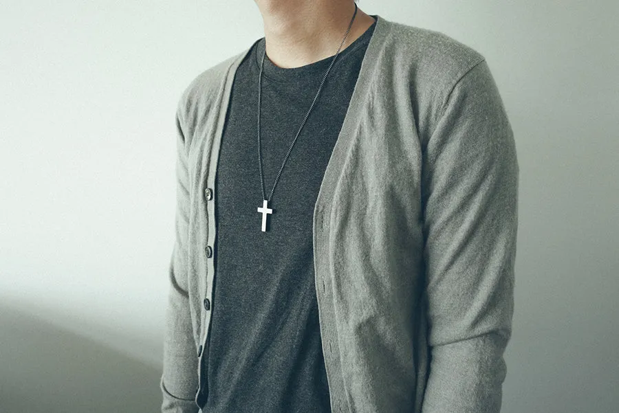 Gunmetal Cross Necklace