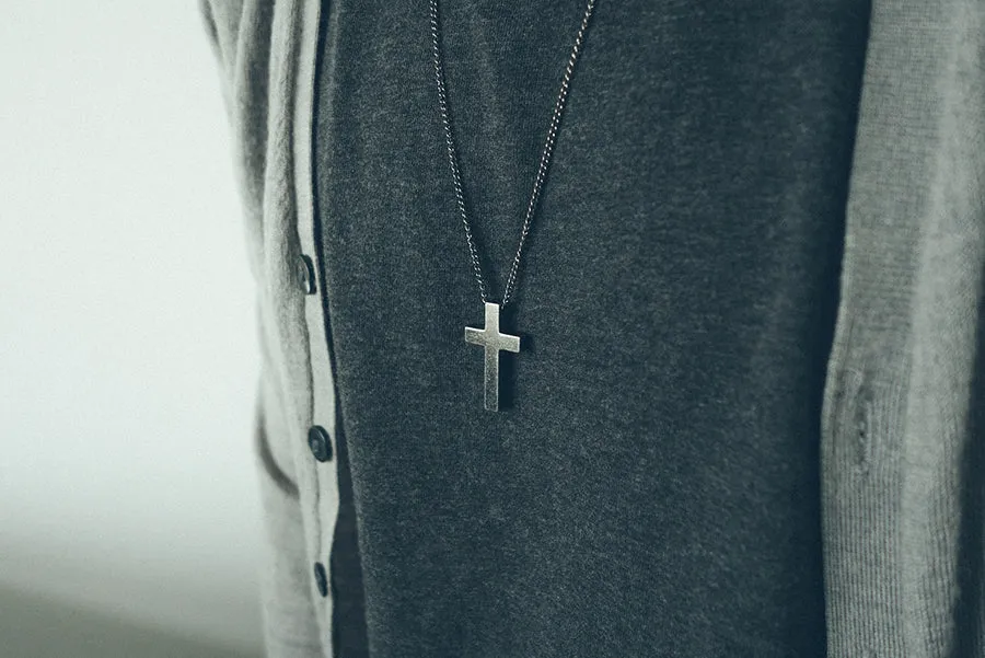 Gunmetal Cross Necklace