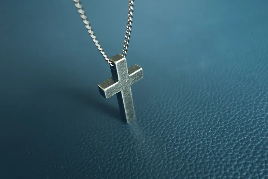 Gunmetal Cross Necklace