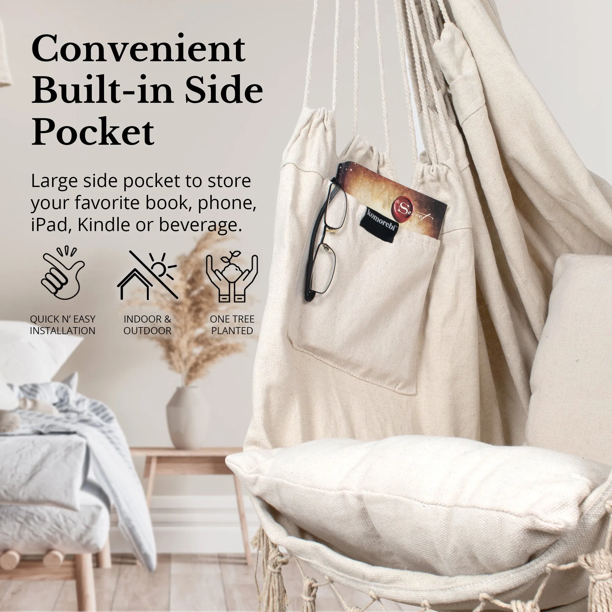 Hanging Hammock Chair (Ivory)