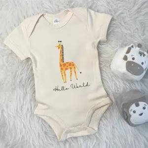 Hello World Giraffe Jungle Babygrow