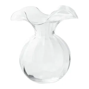 Hibiscus Glass Fluted Vase - MEDIUM CLEAR