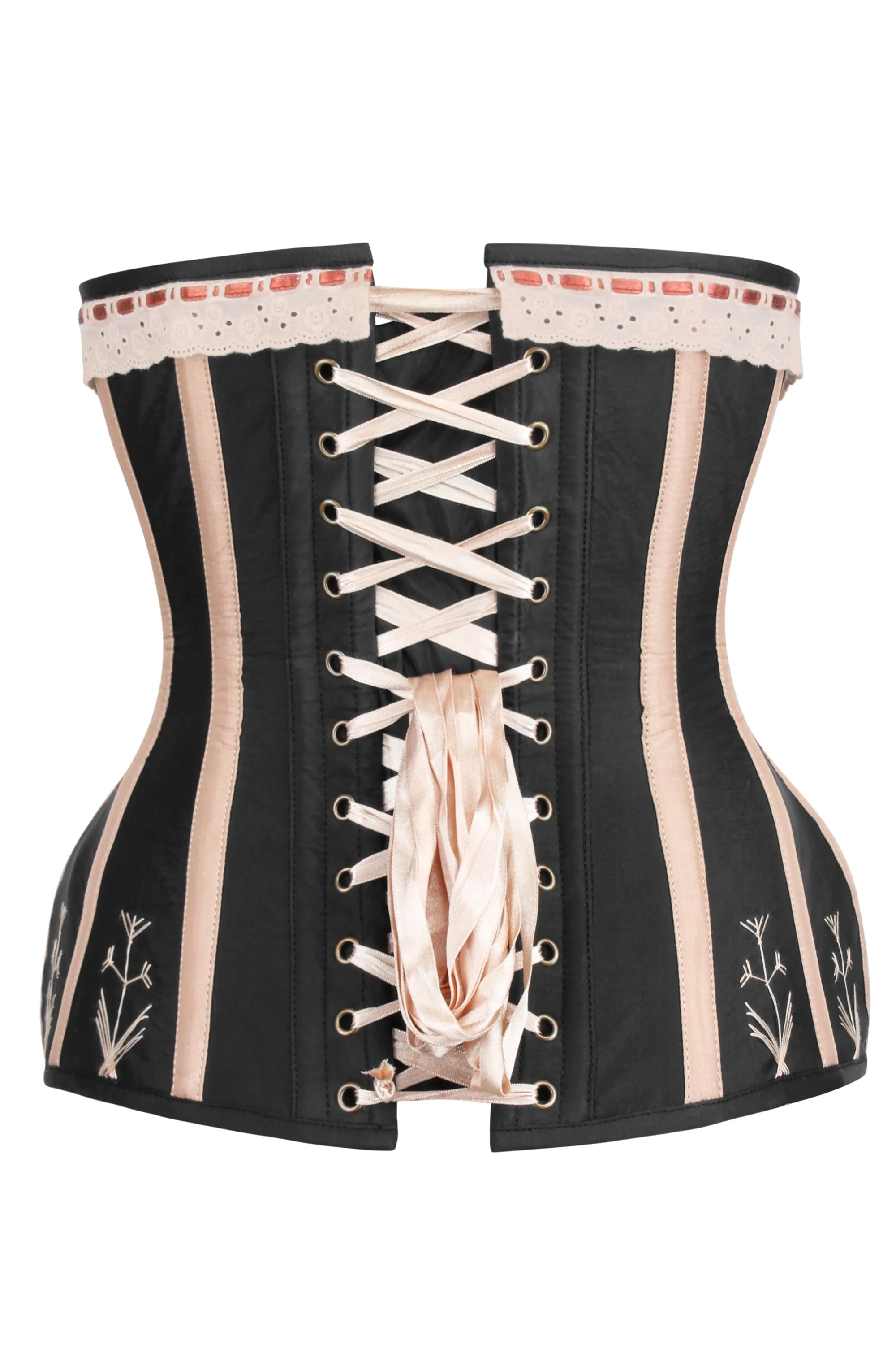 Historic brocade Underbust corset with Flossing