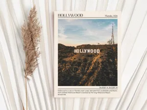 Hollywood Minimal Wall Art, Florida, USA