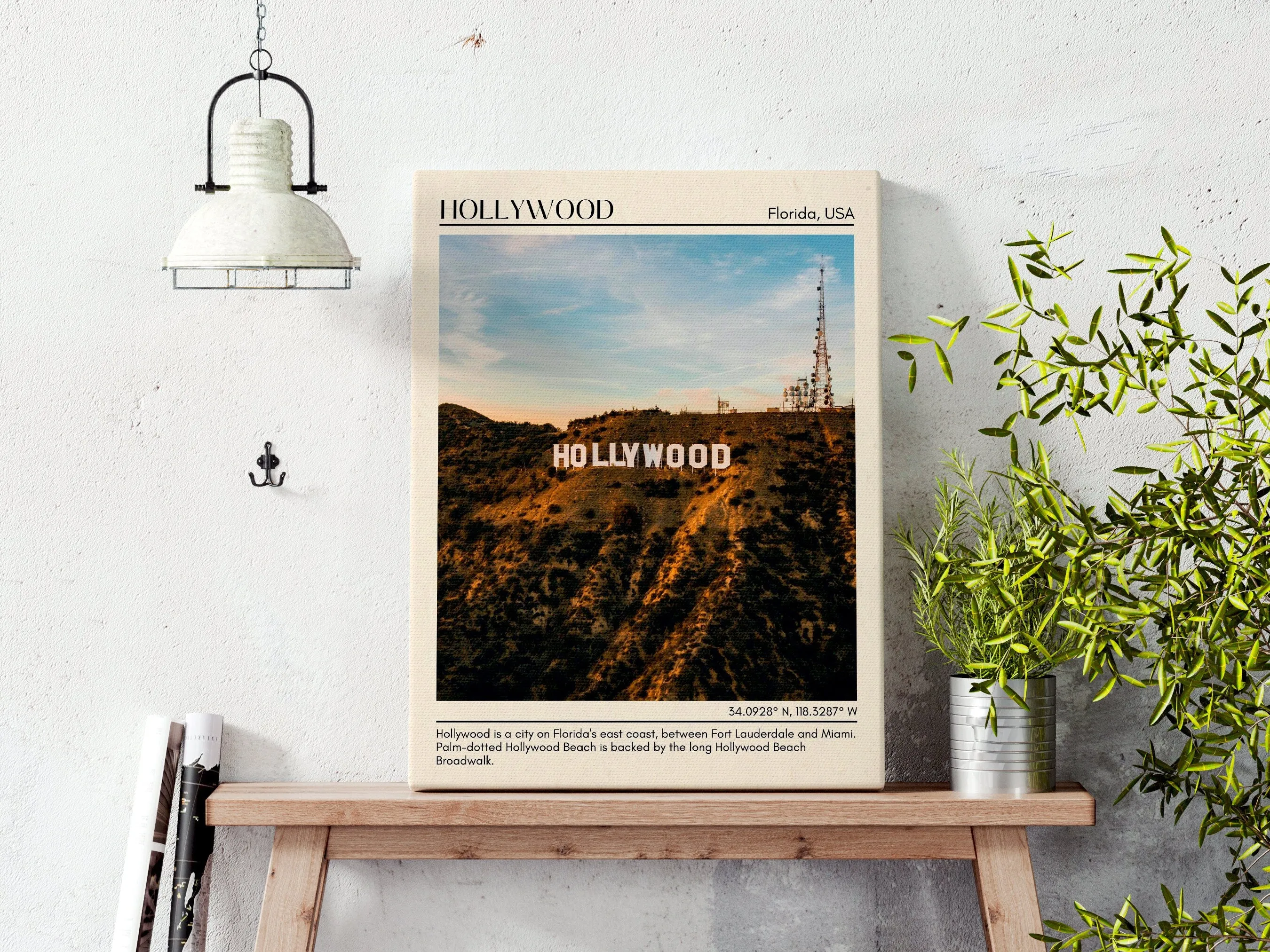 Hollywood Minimal Wall Art, Florida, USA