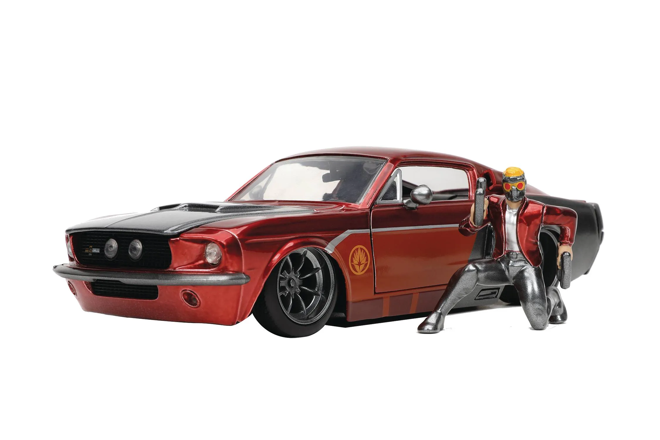 HOLLYWOOD RIDES GOTG 67 MUSTANG SHELBY W/STAR LORD 1/24 DIE-CAST VEH
