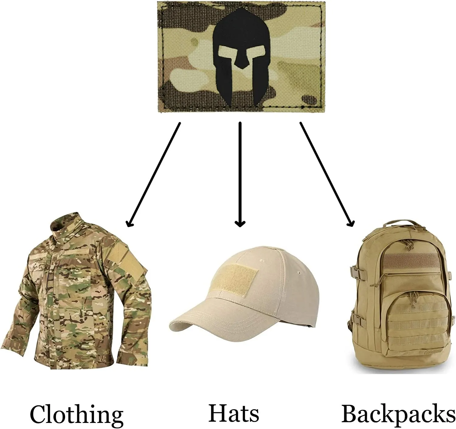 IR Patch Set, 2x3 inch, Reflective Cordura Material (Spartan Helmet Camo)