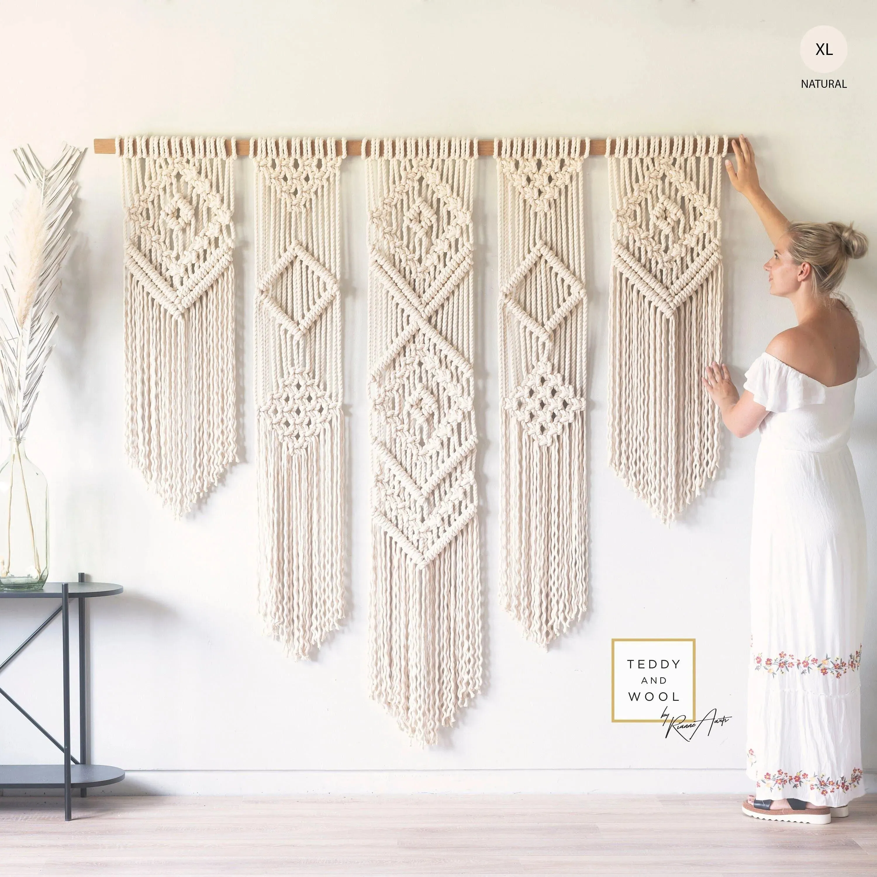 ISA Geometric Macrame Wall Hanging - Dyed Wall Tapestry