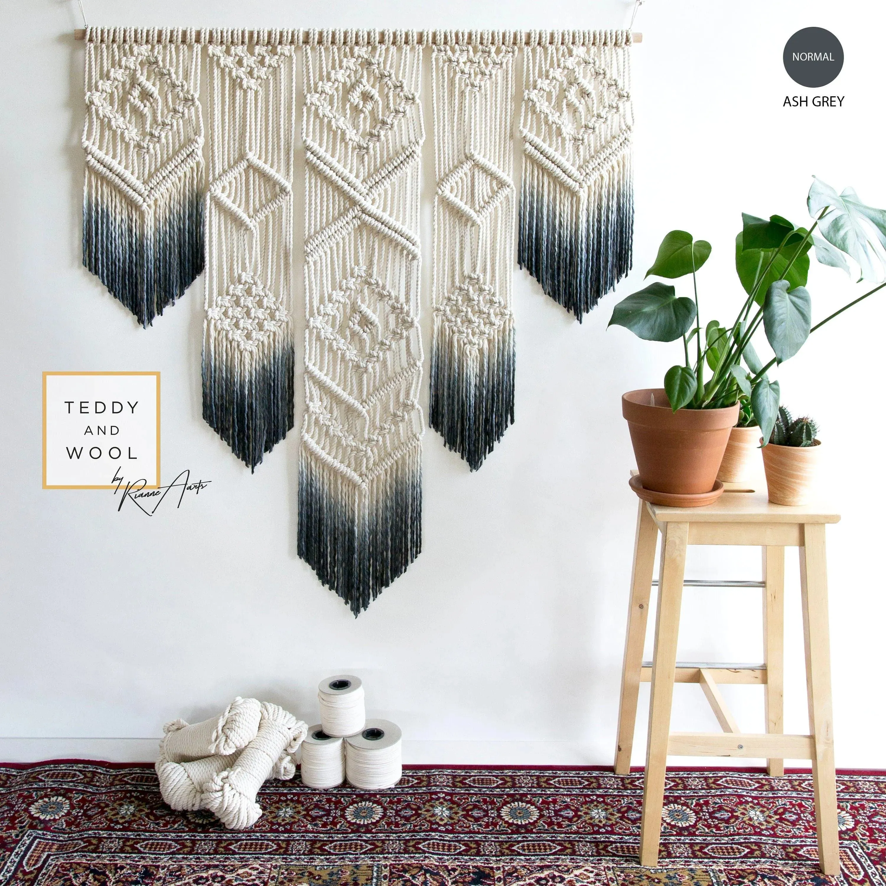 ISA Geometric Macrame Wall Hanging - Dyed Wall Tapestry