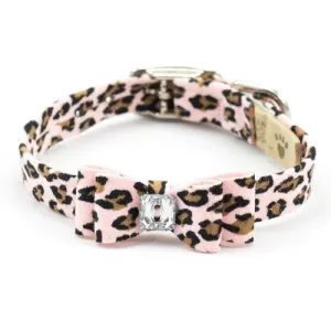 Jungle Big Bow Collar — Pink Cheetah