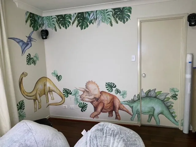 Jungle Leaves Australian Design Hand Painted Peel & Stick, Removable Wall Decal. Nursery, Kids Playroom, Kids Teens Bedroom