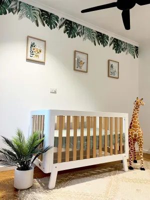 Jungle Leaves Australian Design Hand Painted Peel & Stick, Removable Wall Decal. Nursery, Kids Playroom, Kids Teens Bedroom