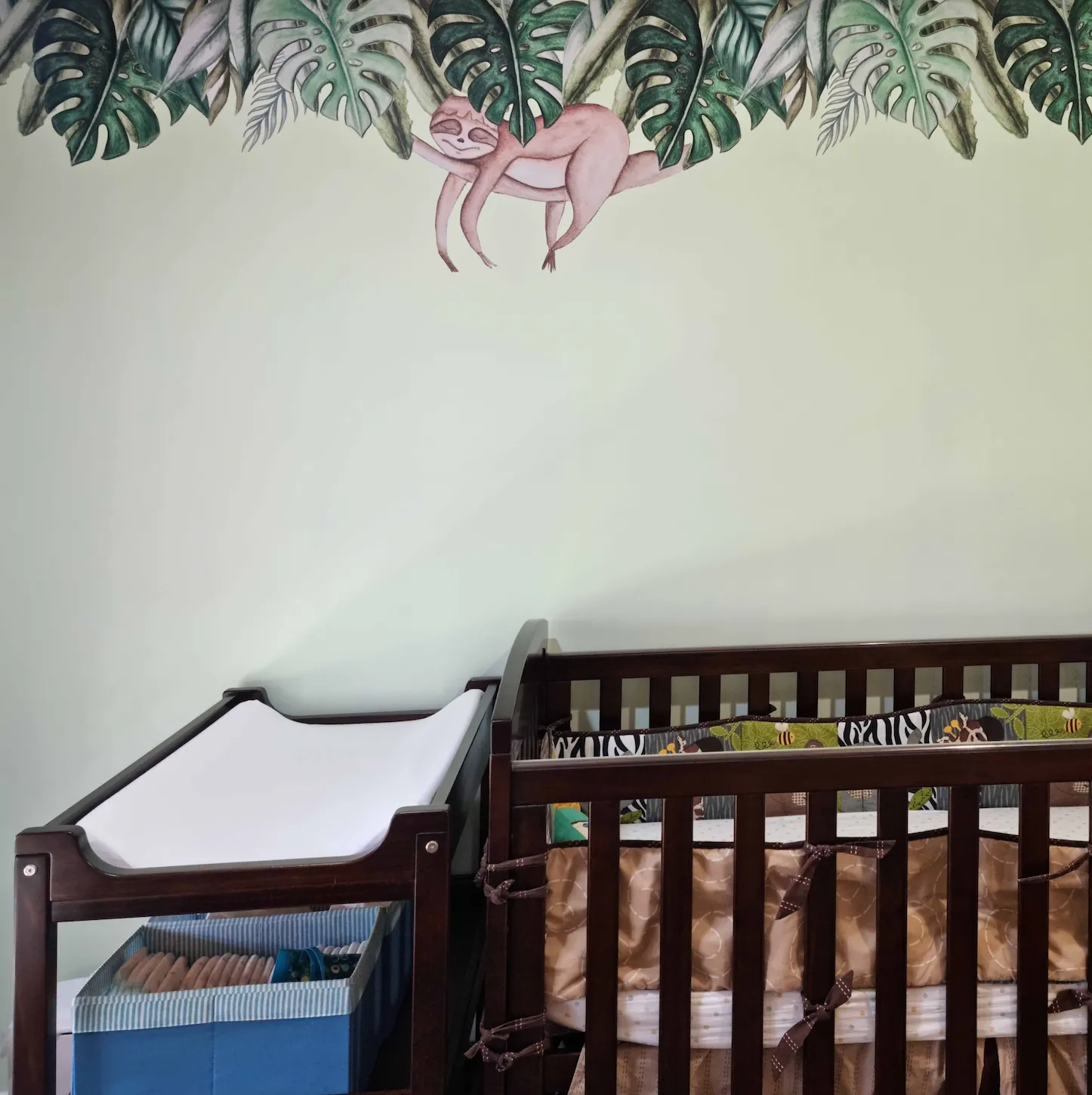 Jungle Leaves Australian Design Hand Painted Peel & Stick, Removable Wall Decal. Nursery, Kids Playroom, Kids Teens Bedroom