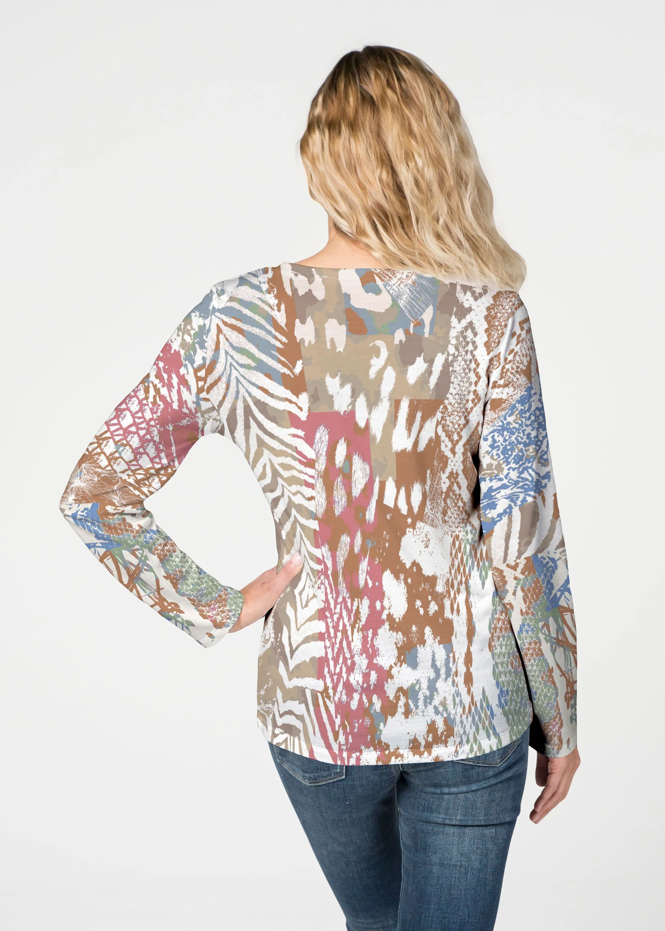 Jungle Warrior (7849) ~ French Terry V-neck Top