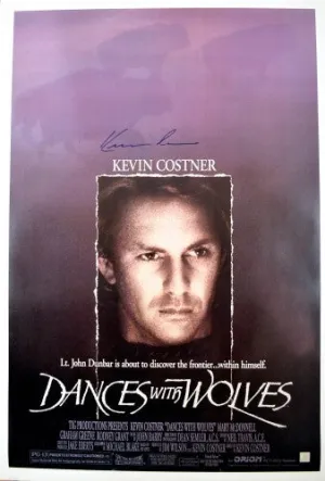 Kevin Costner Signed Autographed "Dances With Wolves" 26x37 Movie Poster (ASI COA)