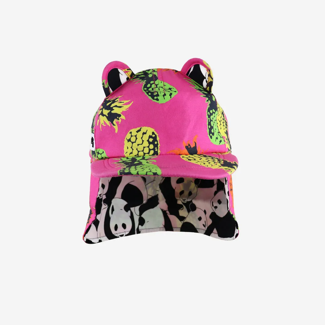Kids Cub hat with neck flap: Pineapple Punch