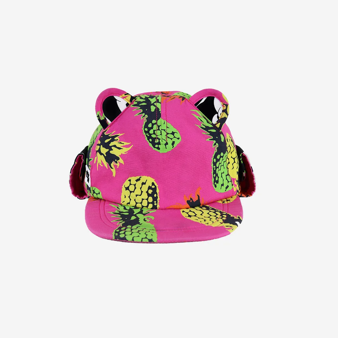 Kids Cub hat with neck flap: Pineapple Punch