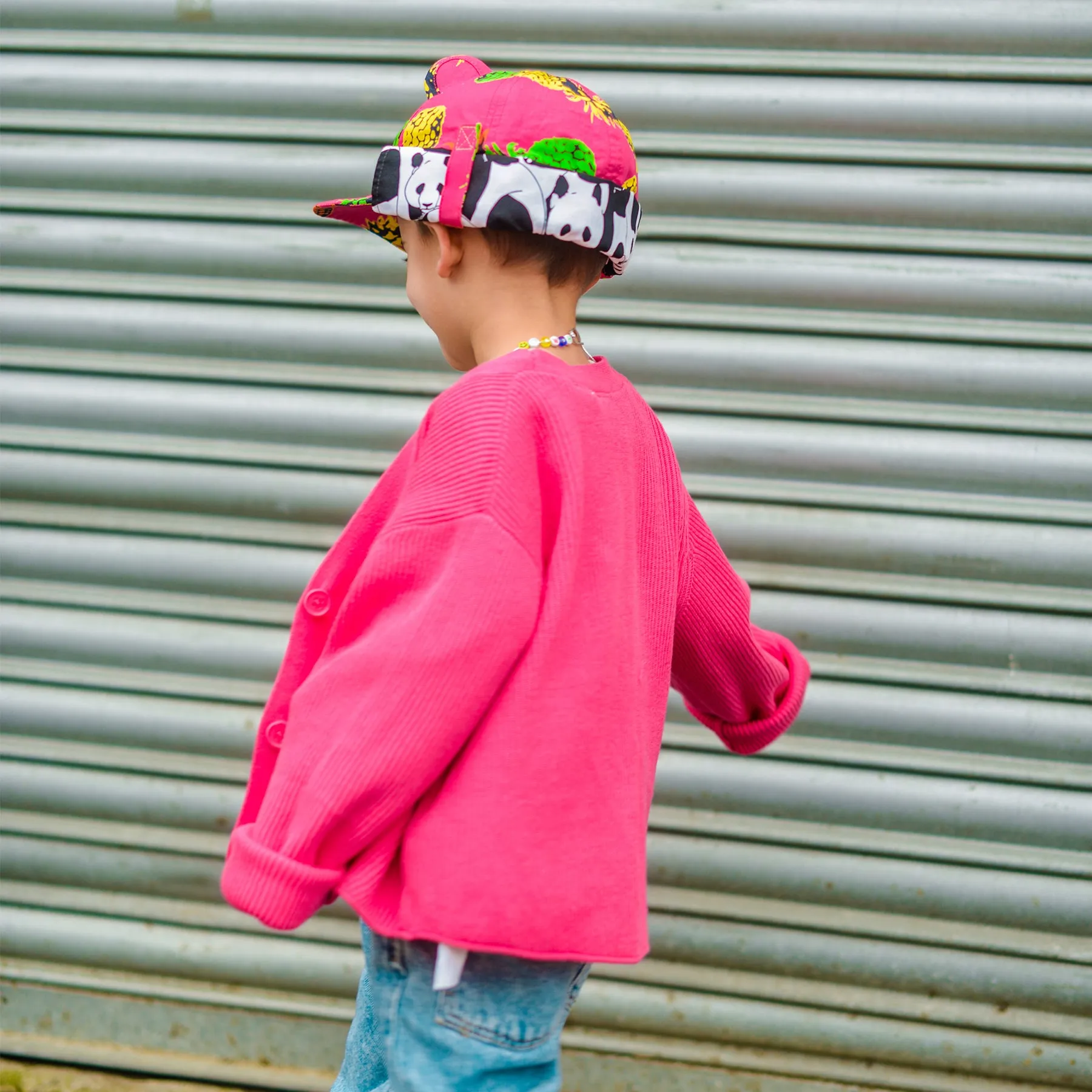 Kids Cub hat with neck flap: Pineapple Punch