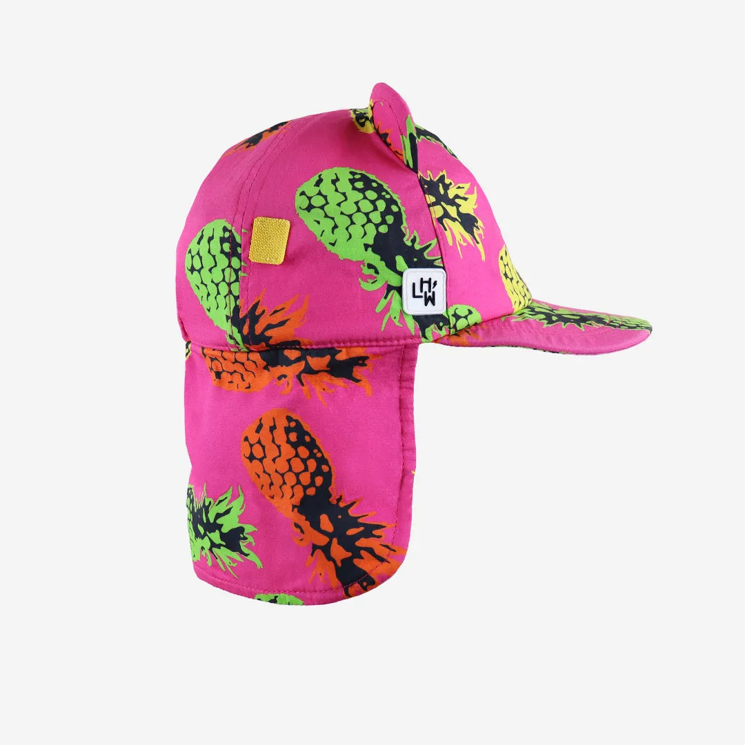 Kids Cub hat with neck flap: Pineapple Punch