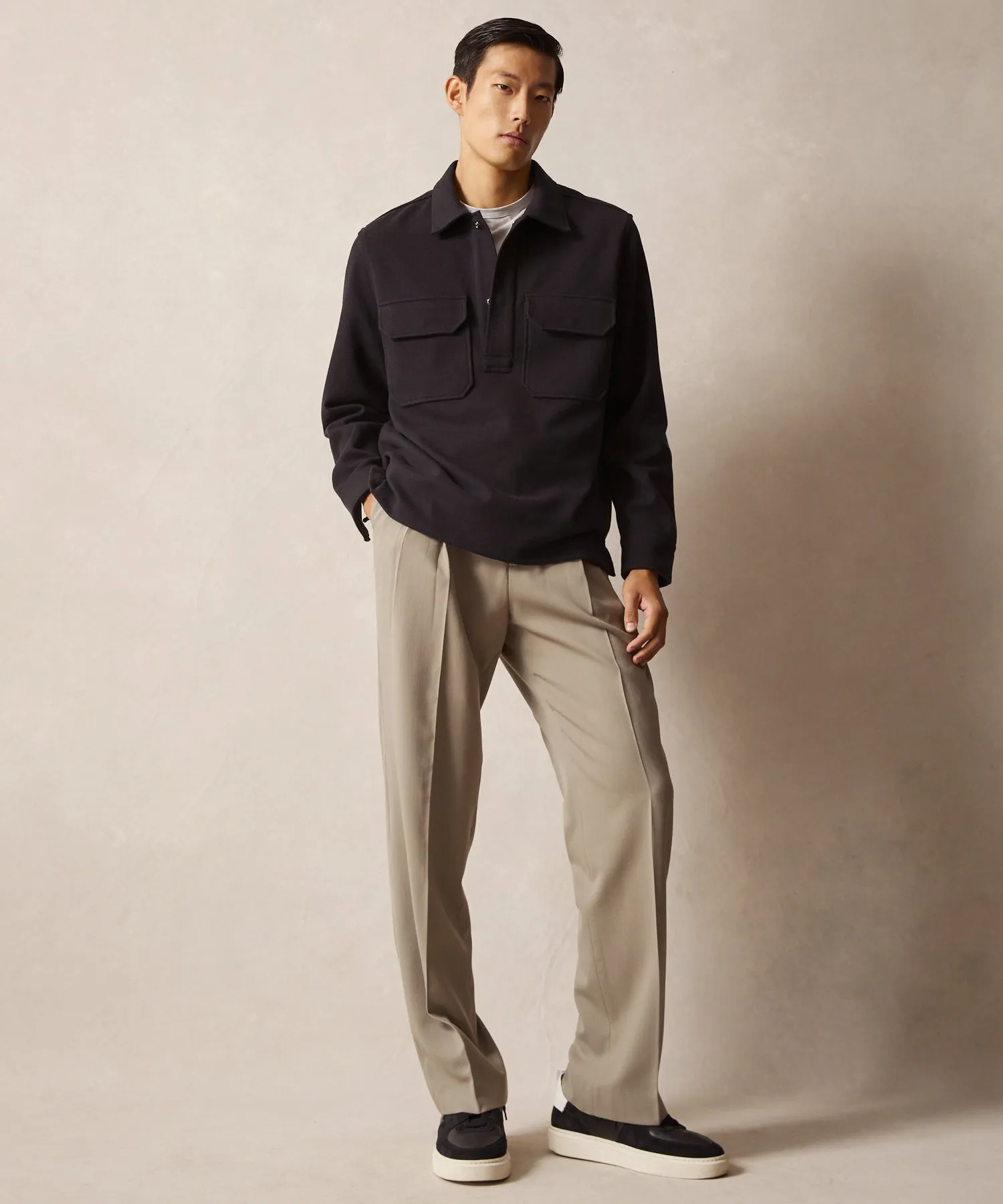 Knit Military Popover