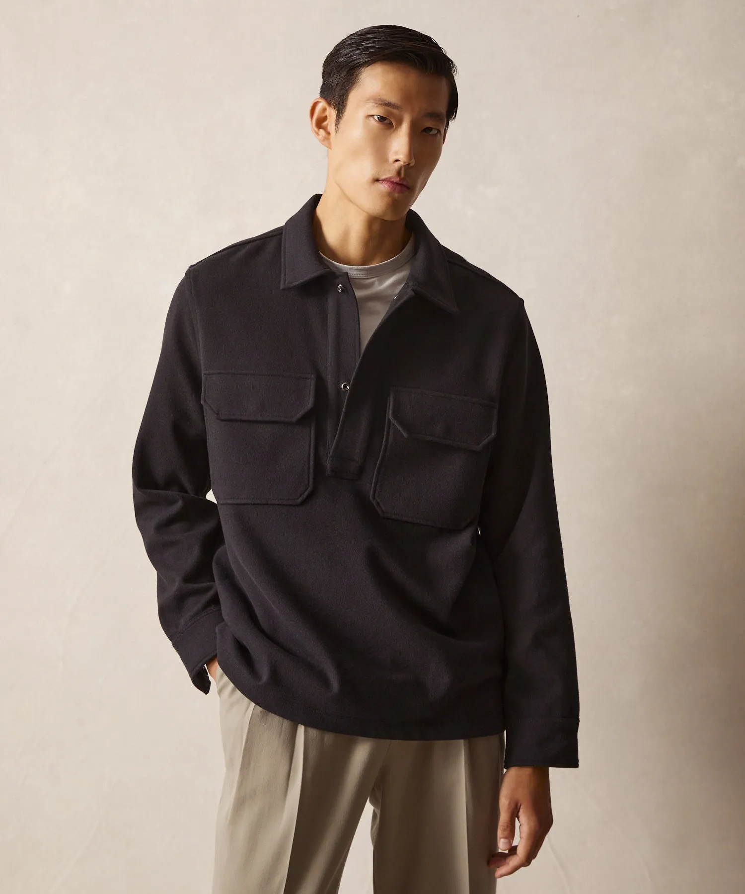 Knit Military Popover