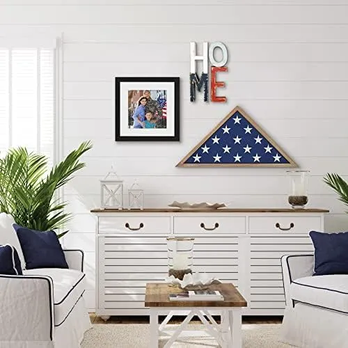 Large Flag Display Case for Burial Flag - Fits Folded 5 X 9.5' Flag - Military F
