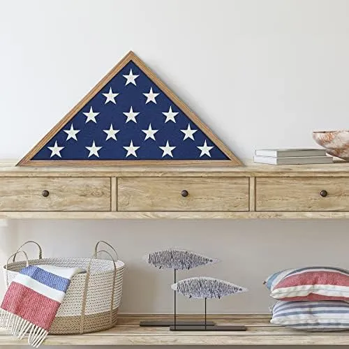 Large Flag Display Case for Burial Flag - Fits Folded 5 X 9.5' Flag - Military F