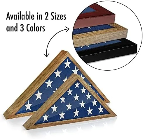 Large Flag Display Case for Burial Flag - Fits Folded 5 X 9.5' Flag - Military F
