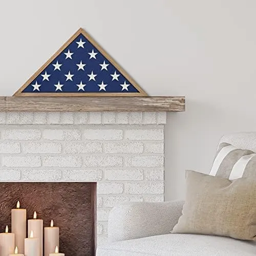 Large Flag Display Case for Burial Flag - Fits Folded 5 X 9.5' Flag - Military F
