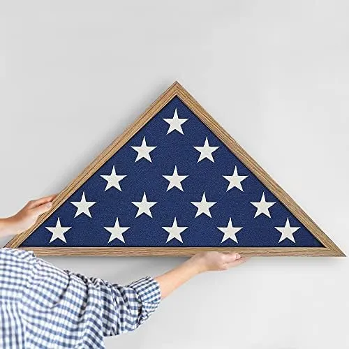 Large Flag Display Case for Burial Flag - Fits Folded 5 X 9.5' Flag - Military F