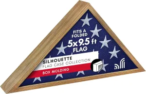 Large Flag Display Case for Burial Flag - Fits Folded 5 X 9.5' Flag - Military F