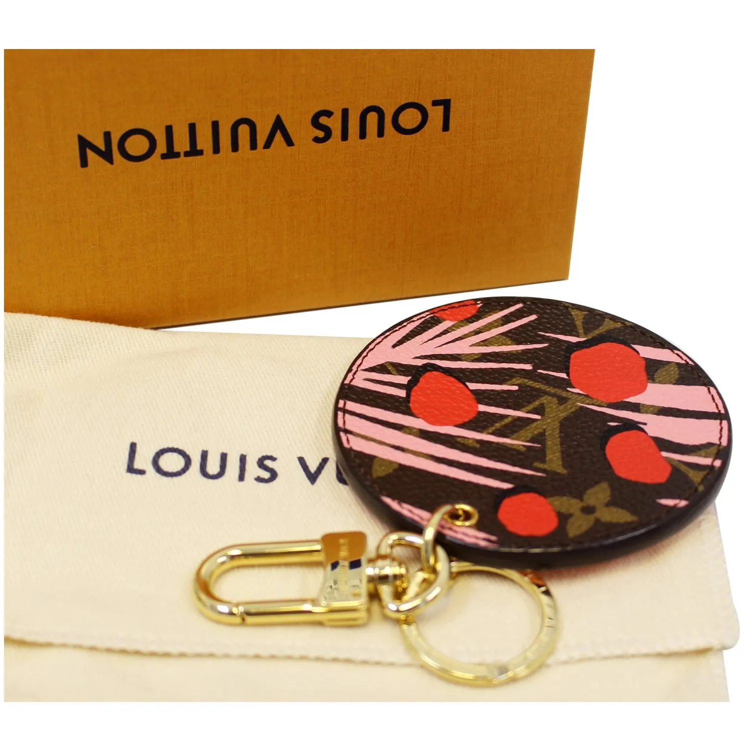 LOUIS VUITTON Jungle Print Key Holder Bag Charm