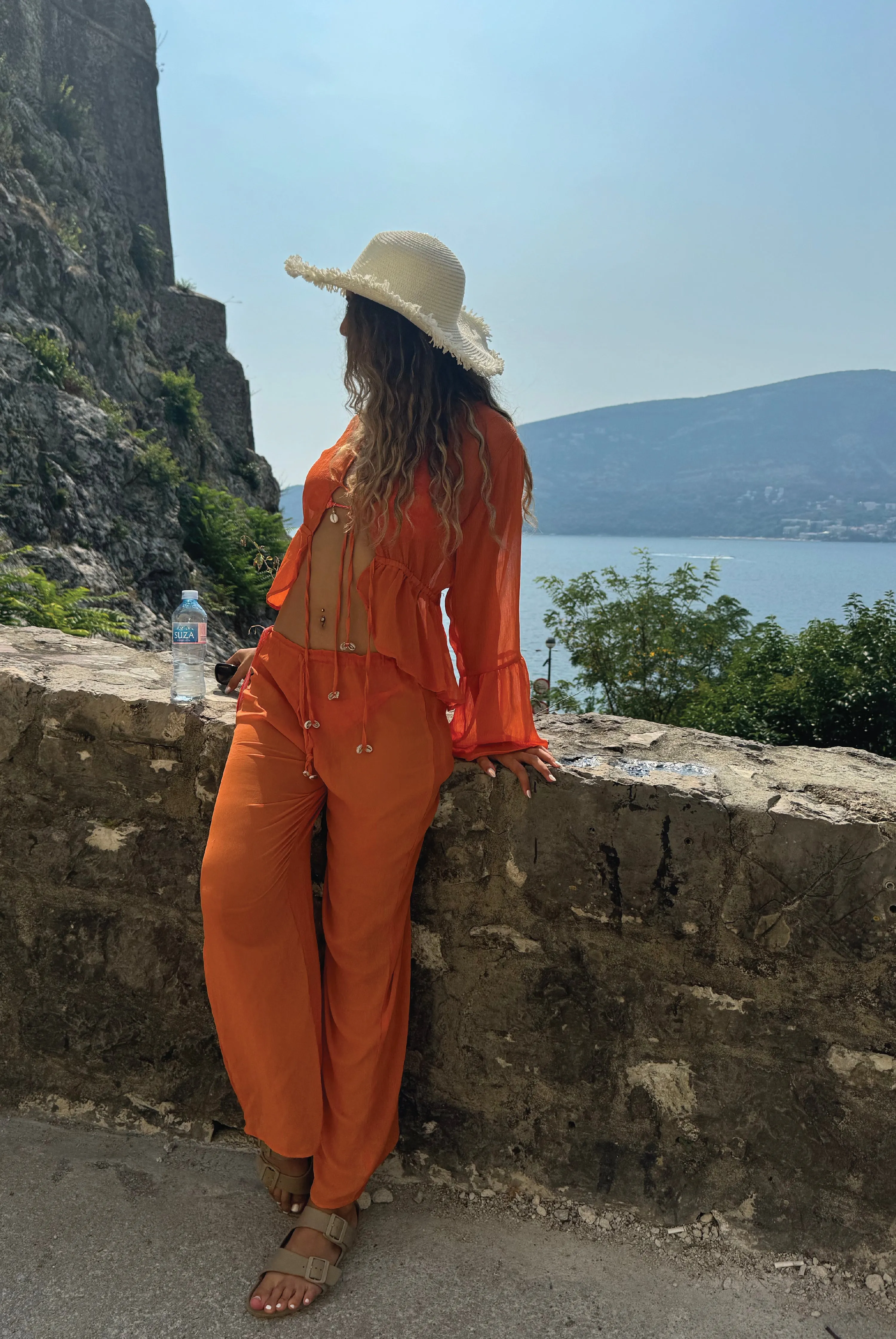 Lucky Lola Chiffon Top in Peach