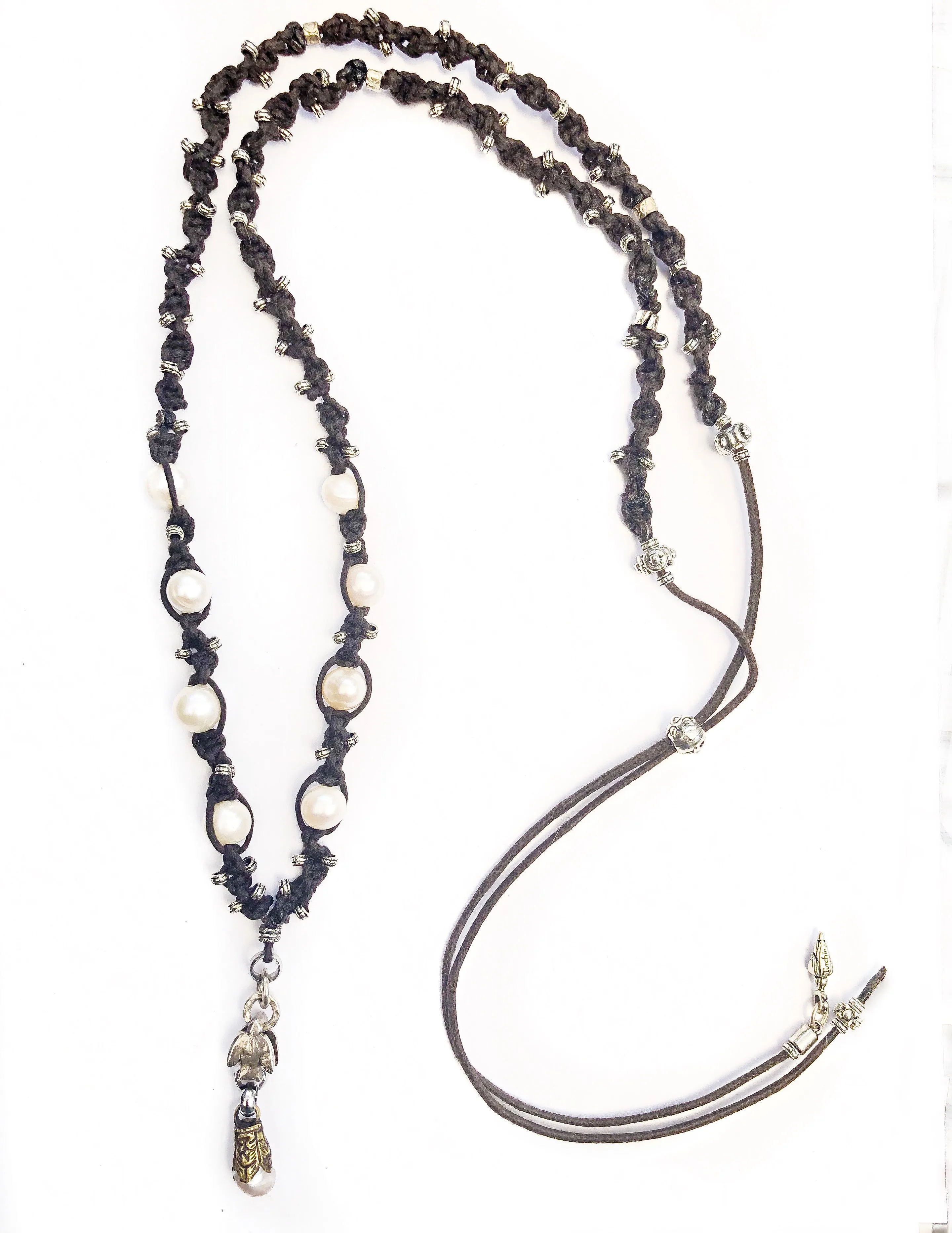 Macrame & Pearl Bird Of Flight Necklace