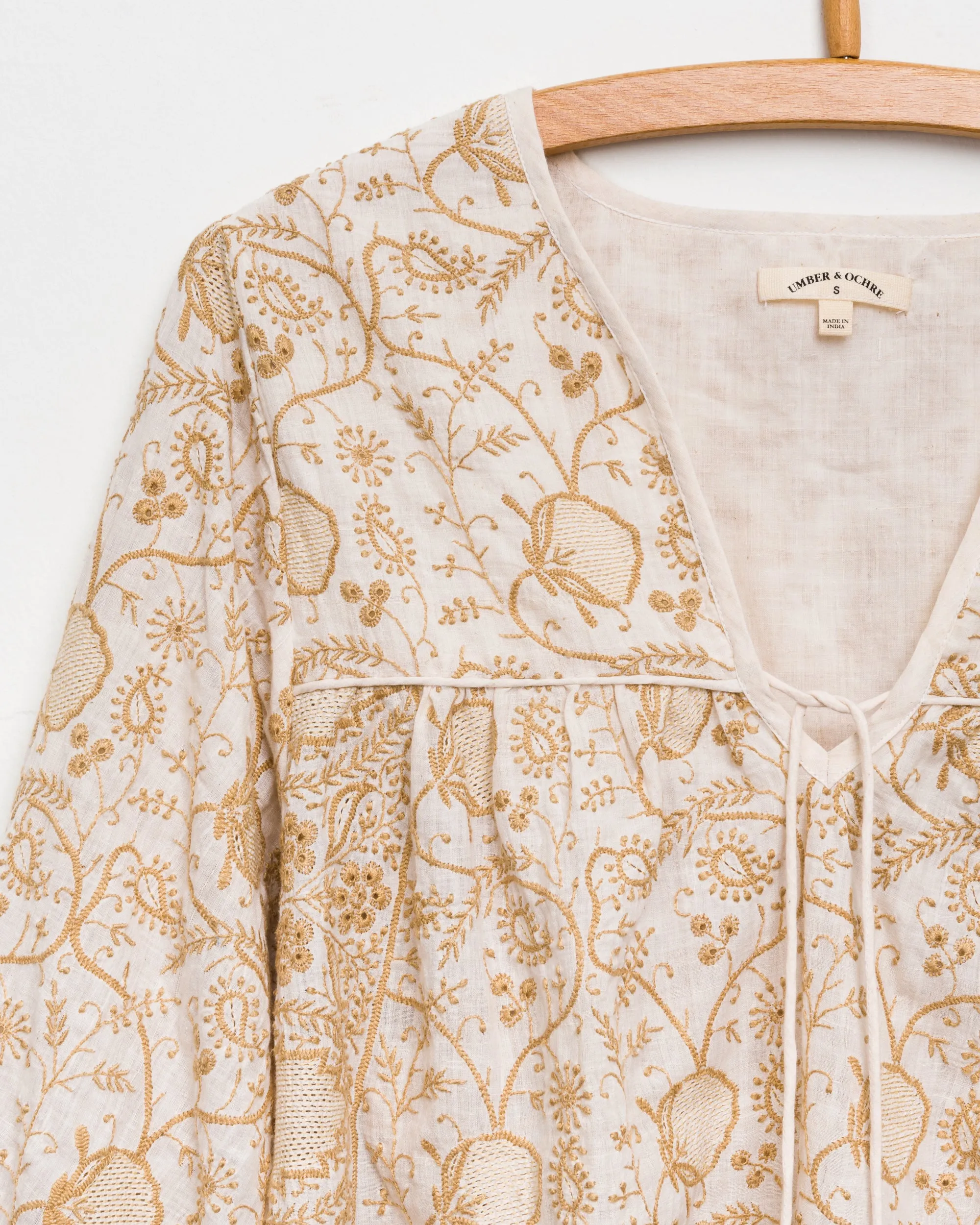 Madhuri L/S Embroidered Peasant Top