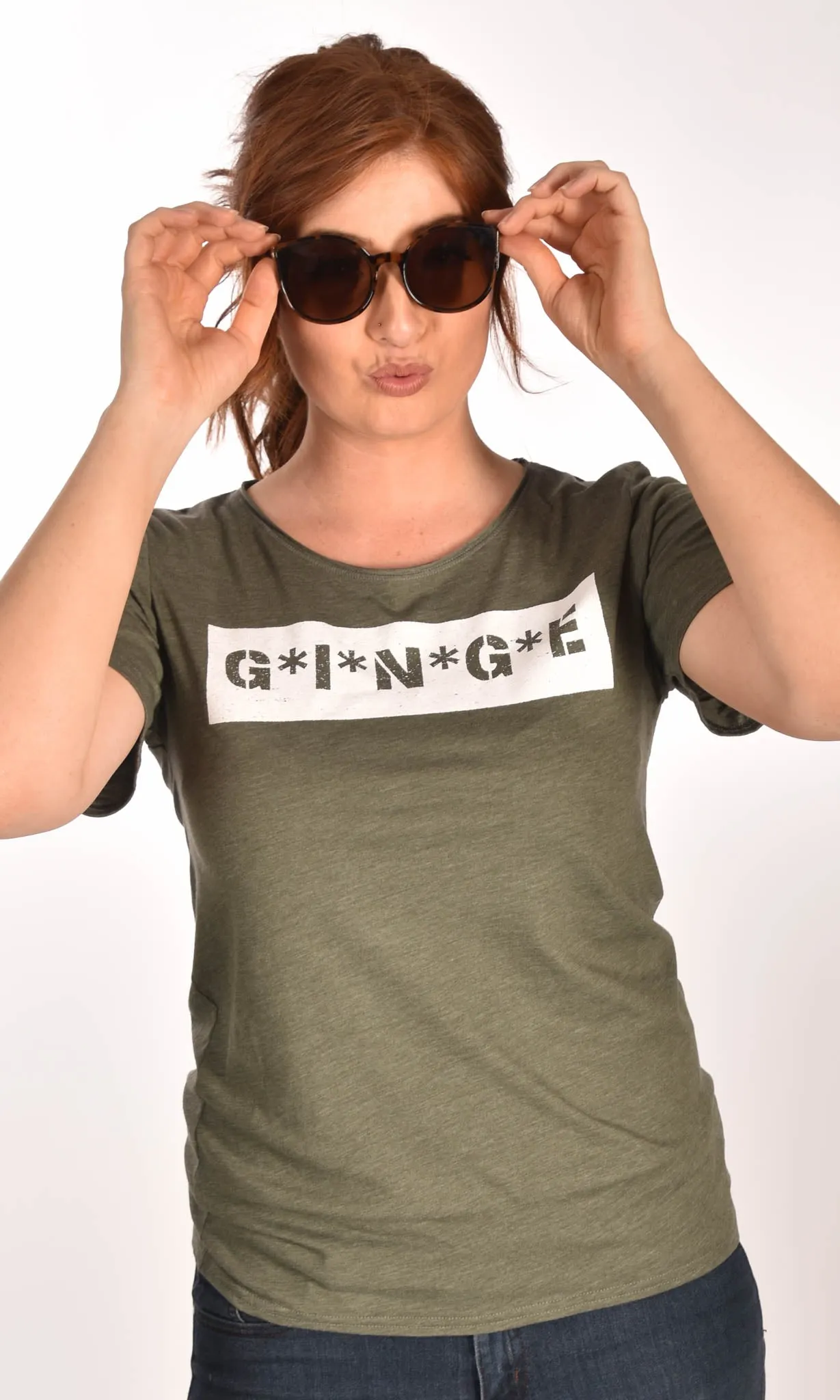 MASH Unisex Raw Neck Military Green Tee