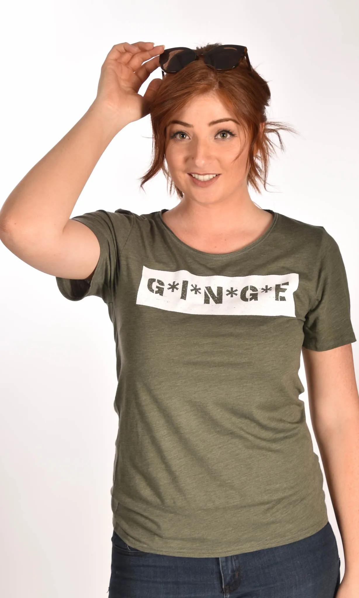 MASH Unisex Raw Neck Military Green Tee