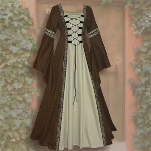 Medieval Court Long Dress Halloween Cosplay Costume 19042
