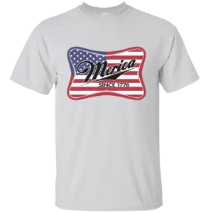 Merica Miller Beer Inspired American Flag Patriotic Independence Day July 4th Gift Unisex T-Shirt