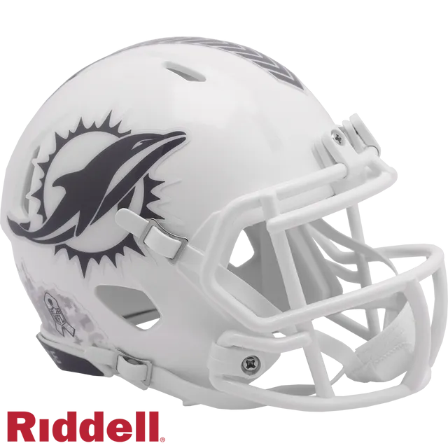 Miami Dolphins Helmet Riddell Replica Mini Speed Style Salute To Service 2024