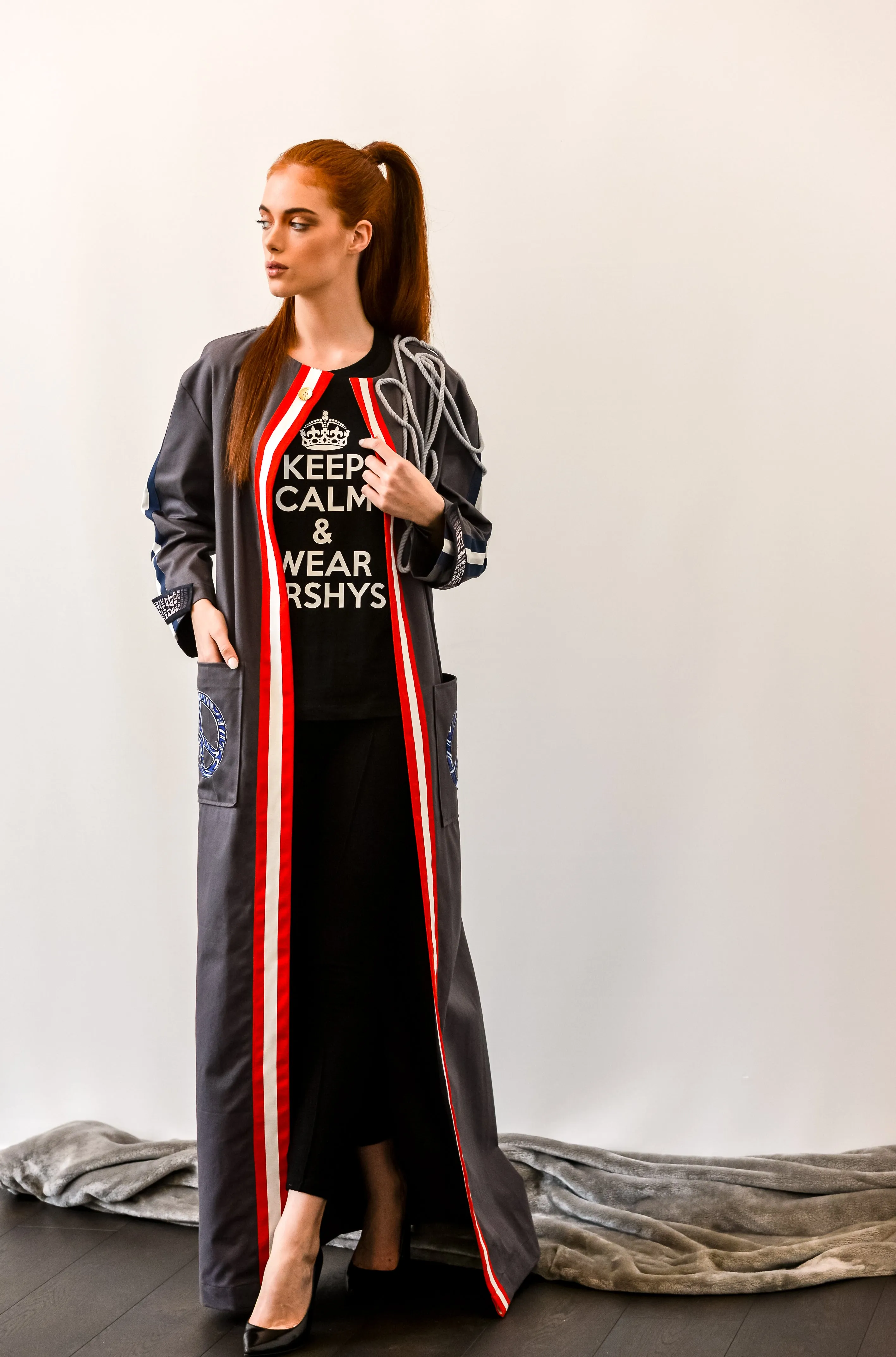 Military inspired long coat