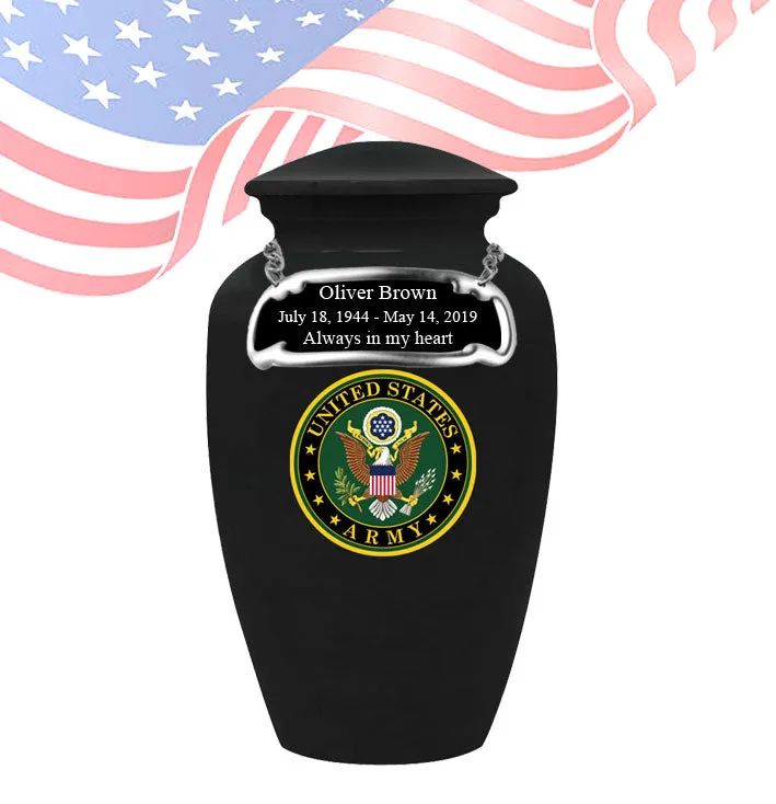 Military Series - United States Army Cremation Urn, Black - IUMI127