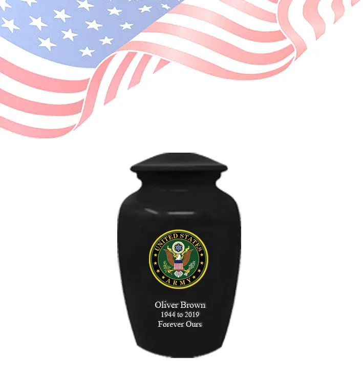Military Series - United States Army Cremation Urn, Black - IUMI127