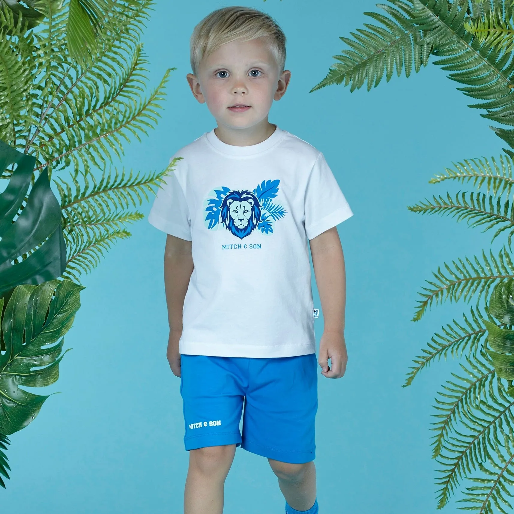 MITCH & SON - Keegan King Of The Jungle Logo Soft Set - White