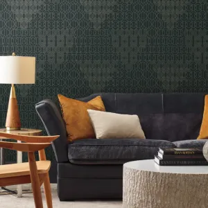 Modern Chandelier Wallpaper Blue (60 SqFt)