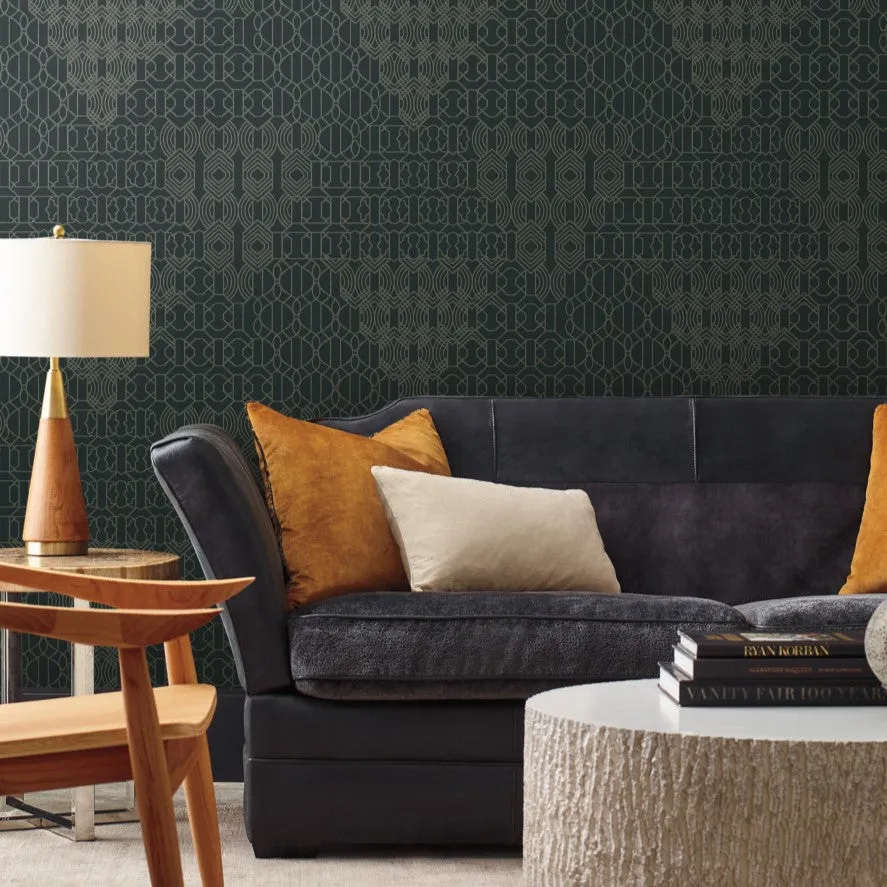 Modern Chandelier Wallpaper Blue (60 SqFt)