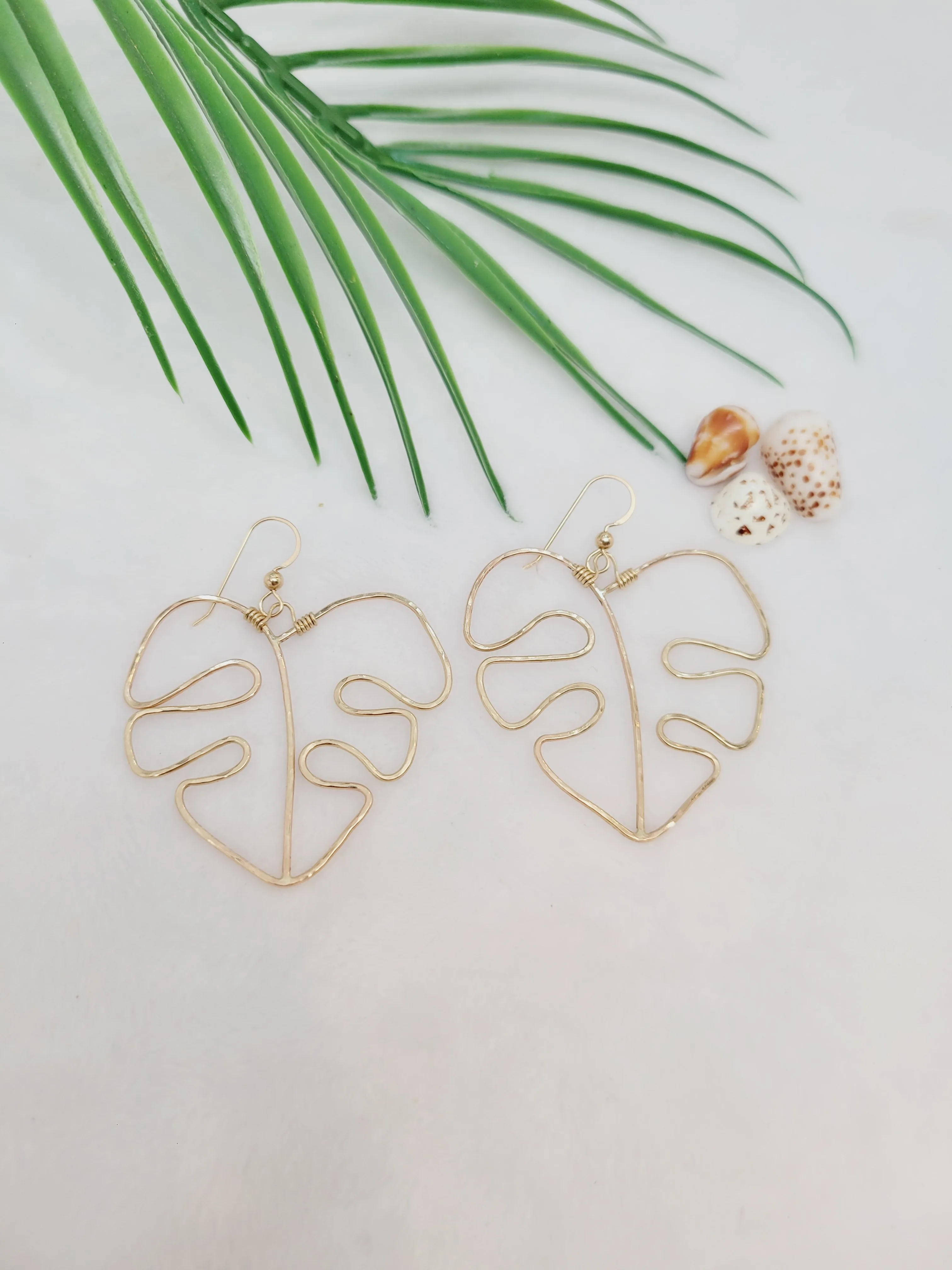 Monstera Leaf Statement Earrings